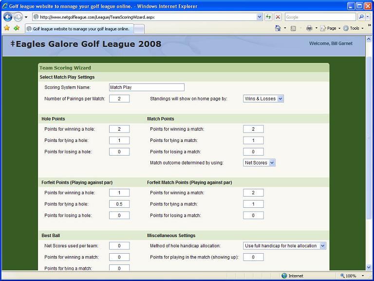 Golf league software to manage your golf league online.